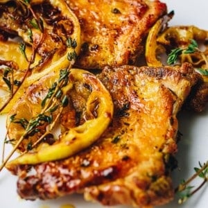 Lemon Thyme Chicken Thighs recipe with lemon chicken marinade is gluten-free, paleo, keto and whole30 from I Heart Umami.