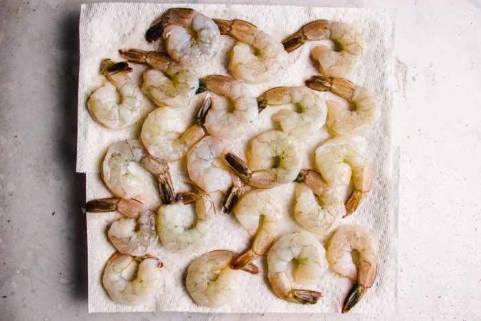 Deveined shrimp with tail on for shrimp pasta I Heart Umami