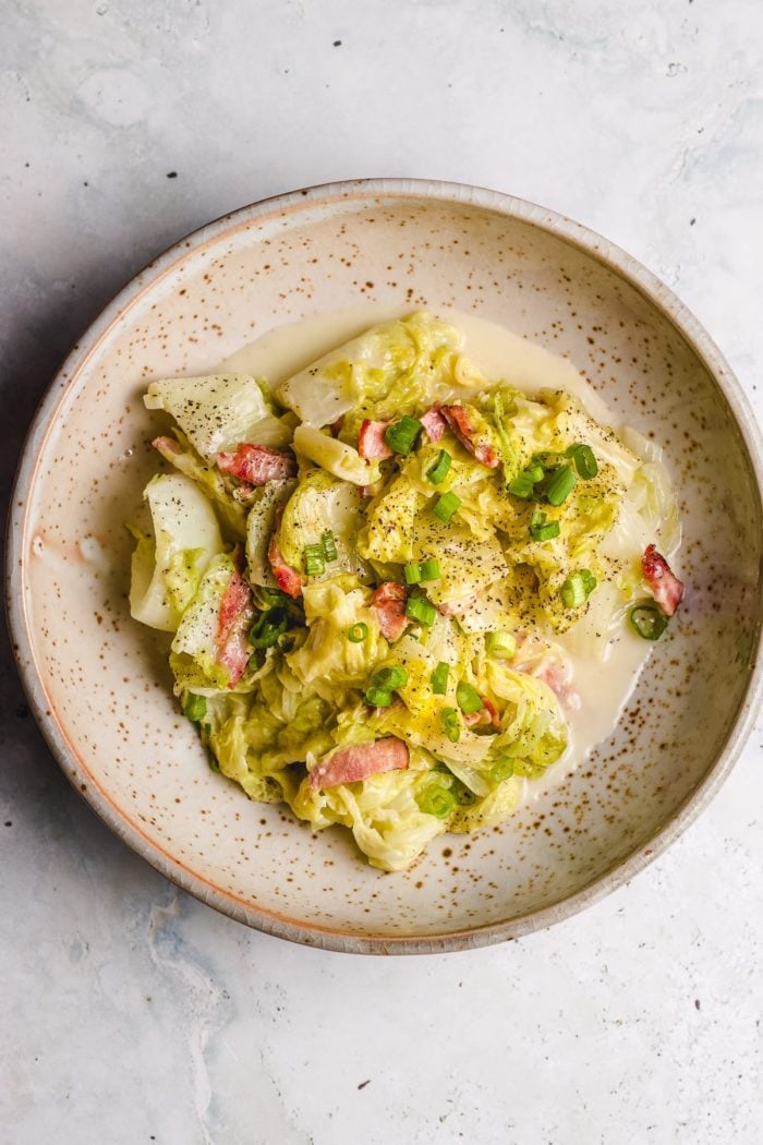 Chinese Napa Cabbage recipe in dairy-free Cream Sauce is Paleo, Whole30, and Keto from I Heart Umami.