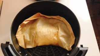 Make a pouch to steam cod fish
