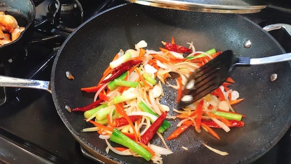 Step 5. Fry the aromatics separately.
