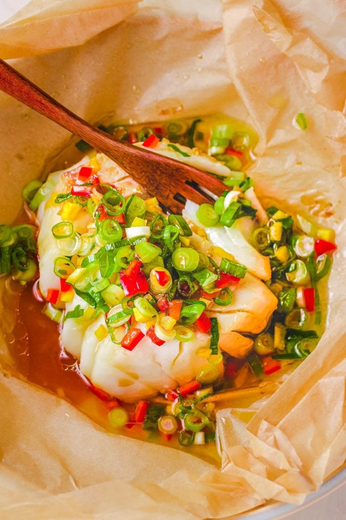 Cod recipe Chinese fish steamed with ginger scallion sauce I Heart Umami