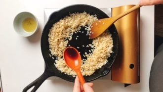 Add coconut aminos for keto fried rice