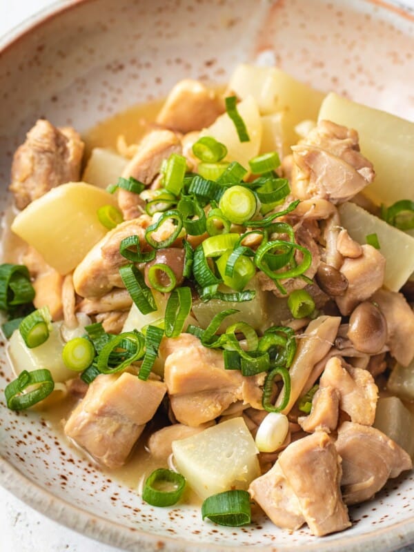 Daikon Radish Recipe with chicken, simmered in Yuzu Sauce from I Heart Umami