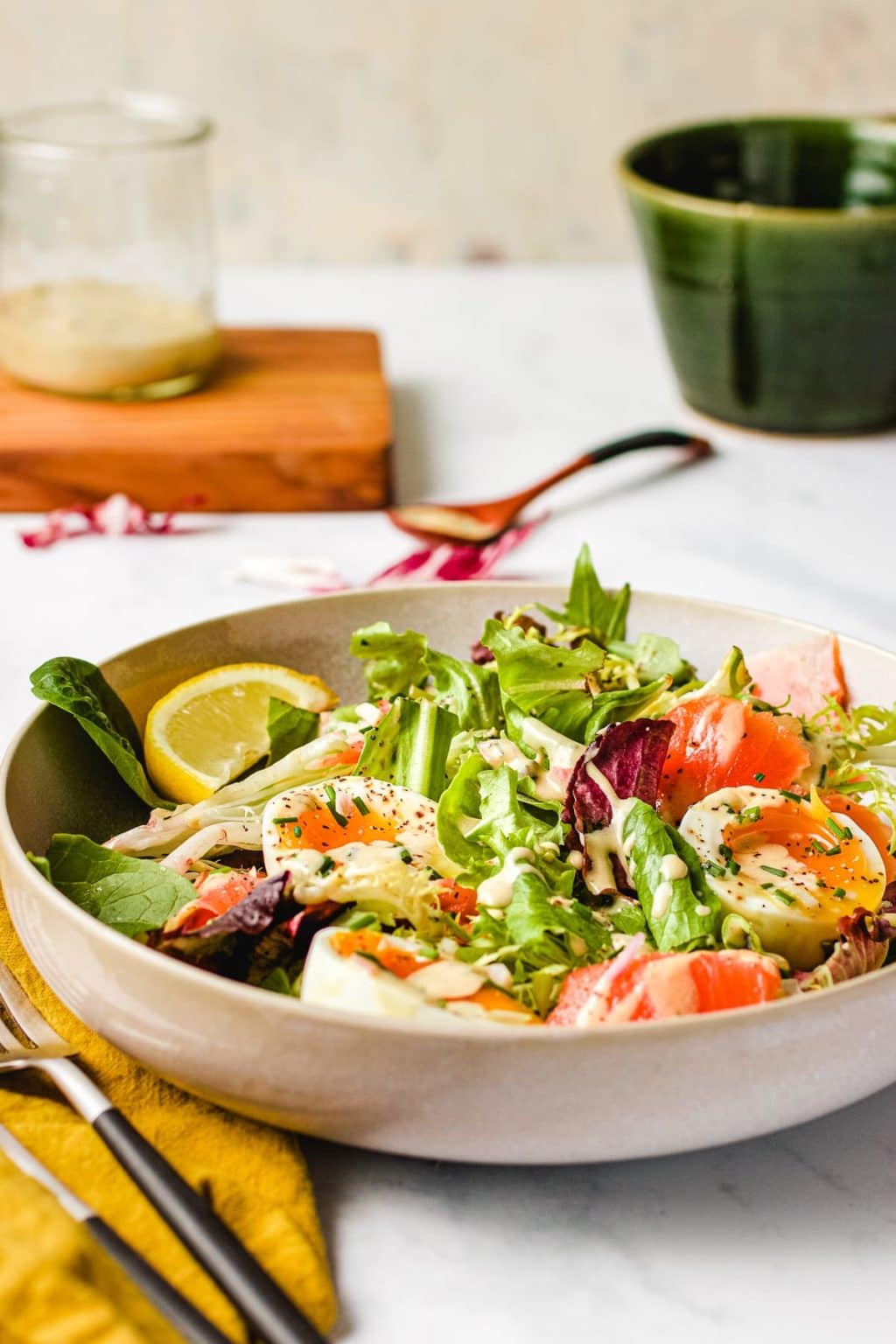 Smoked Salmon Salad (with Creamy Caper Chive Dressing)