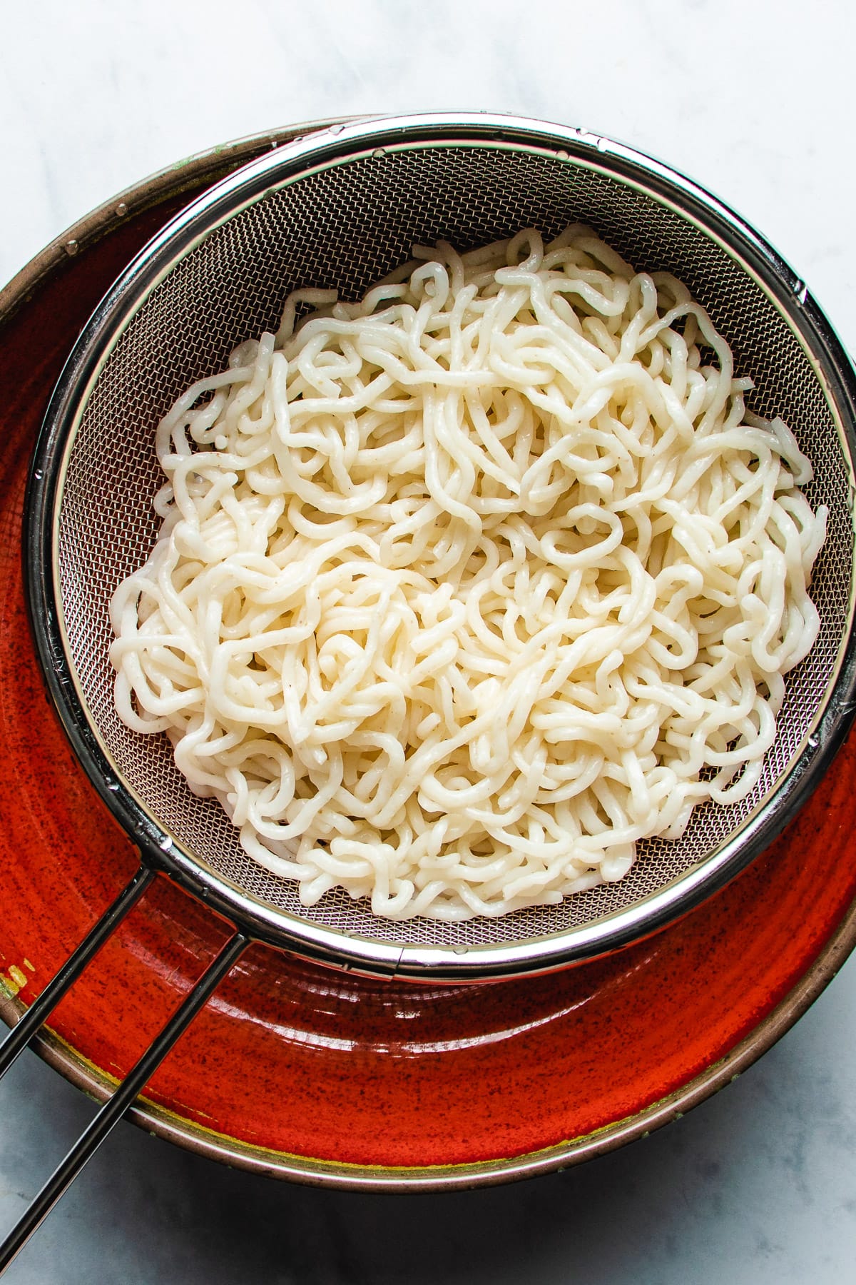 A close shot of the uncooked miracle konjac noodles