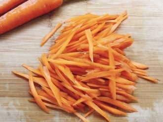 step 2- Julienne the carrots