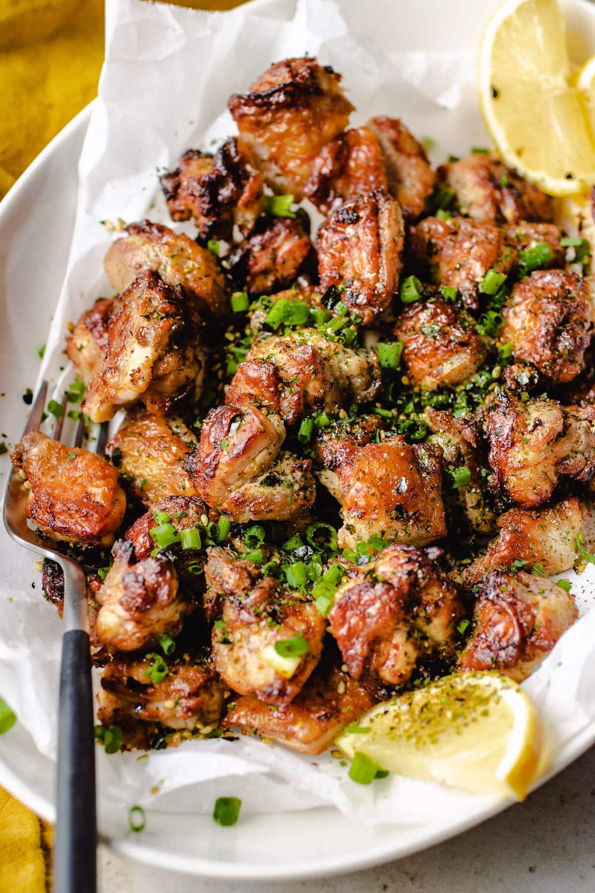 Air Fryer Fried Chicken Thighs with Hot Honey