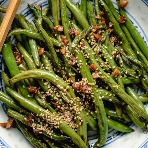 Chinese Garlic Green Beans (crisp, flavorful, less oil)