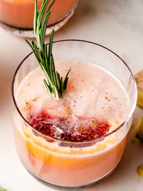 Sake grapefruit cocktail served in a glass