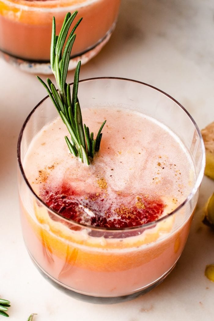 Sake grapefruit cocktail served in a glass