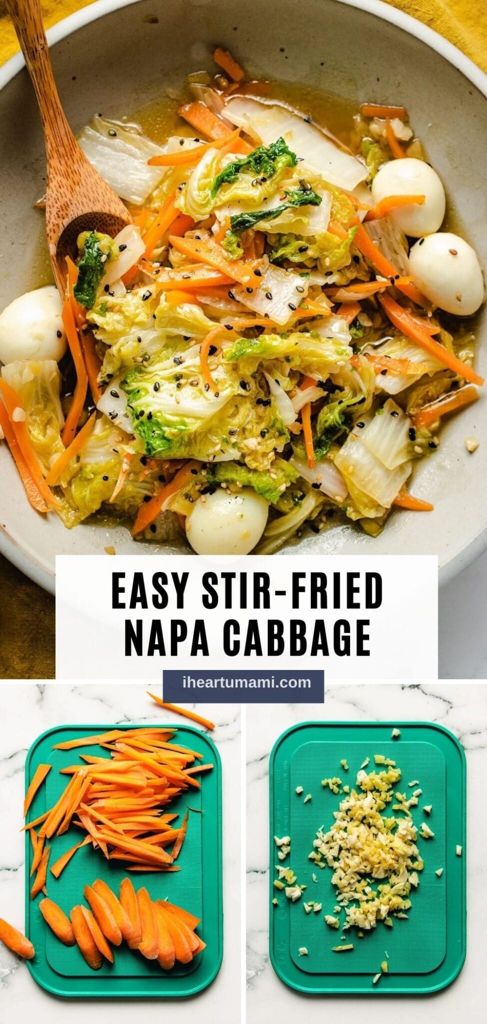 StirFried Napa Cabbage with Quail Eggs I Heart Umami®