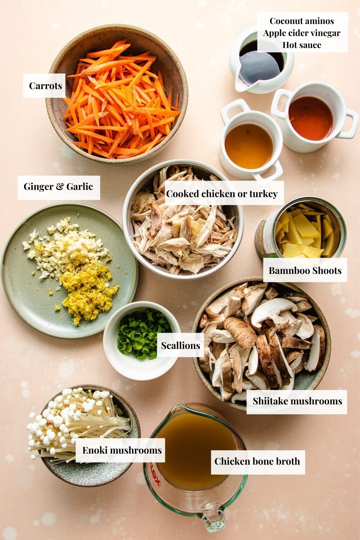 Ingredients needed to make hot & sour chicken soup recipe