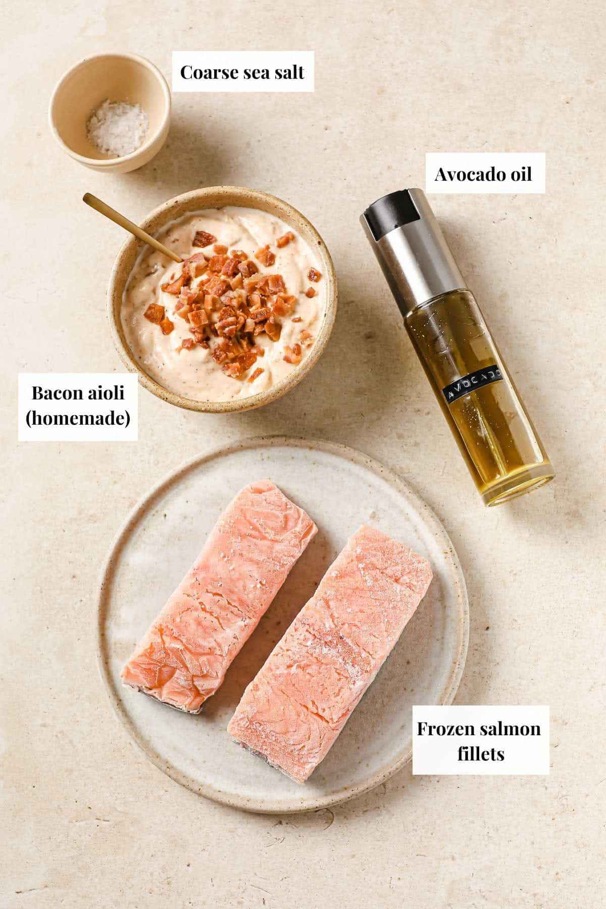 Ingredients needed to make airfryer frozen salmon