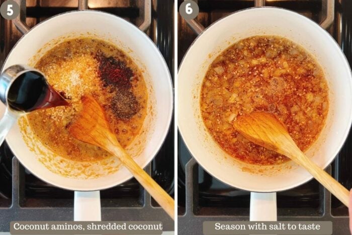 Adding the seasoning - A step-by-step photo on how to make sha cha sauce at home