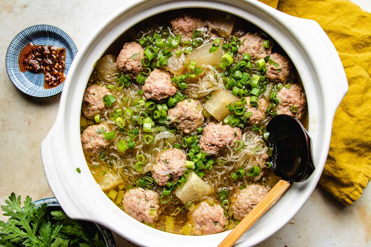 Winter melon soup with meatballls (冬瓜丸子湯) I Heart Umami®