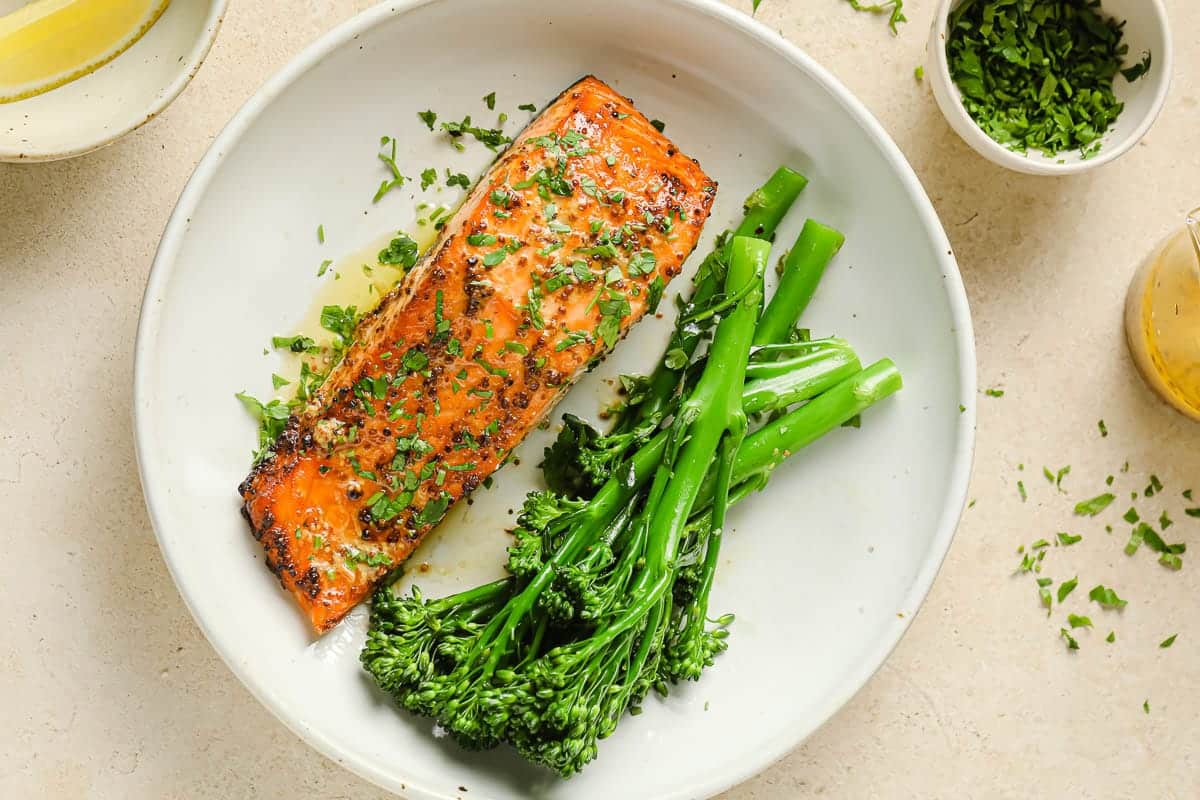 Air Fryer Salmon With Dijon Mustard | I Heart Umami®