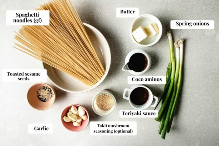 Ingredients and type of noodles used for hibachi noodle dish