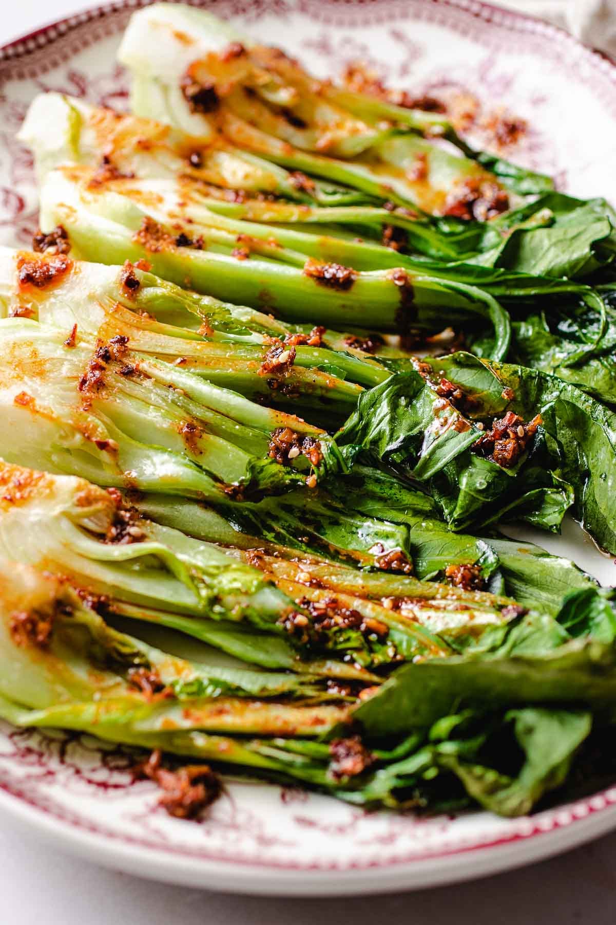 Roasted Bok Choy With Chili Garlic Sauce| I Heart Umami®