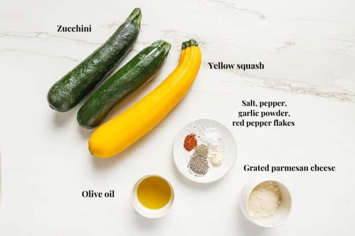Ingredients for air fried no breading squash and zucchini