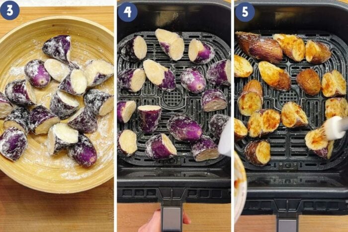 Person demos how to cook Chinese long eggplant in air fryer