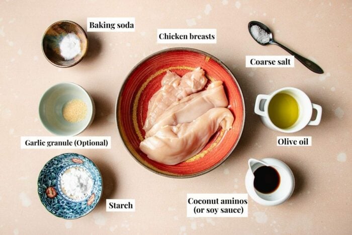 Ingredients to tenderize chicken with Chinese ingredients for stir fry