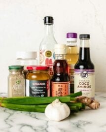 Photo shows top 12 staples items to have in a Chinese pantry.