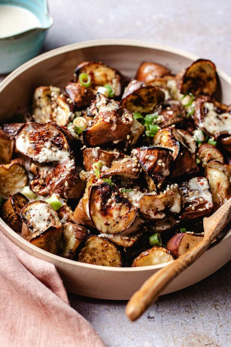 Roasted Chinese Eggplant (maple tahini sauce) I Heart Umami®