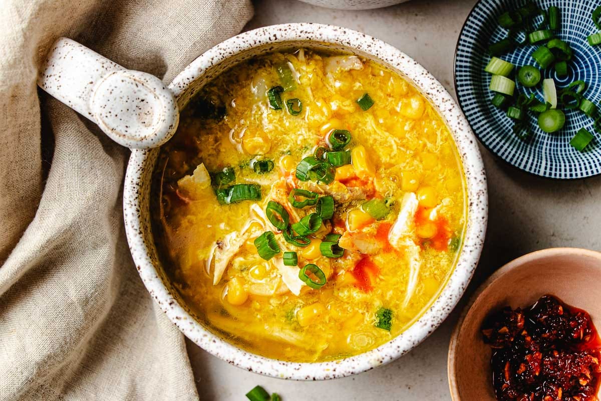 Hearty Chinese chicken and sweet corn soup recipe