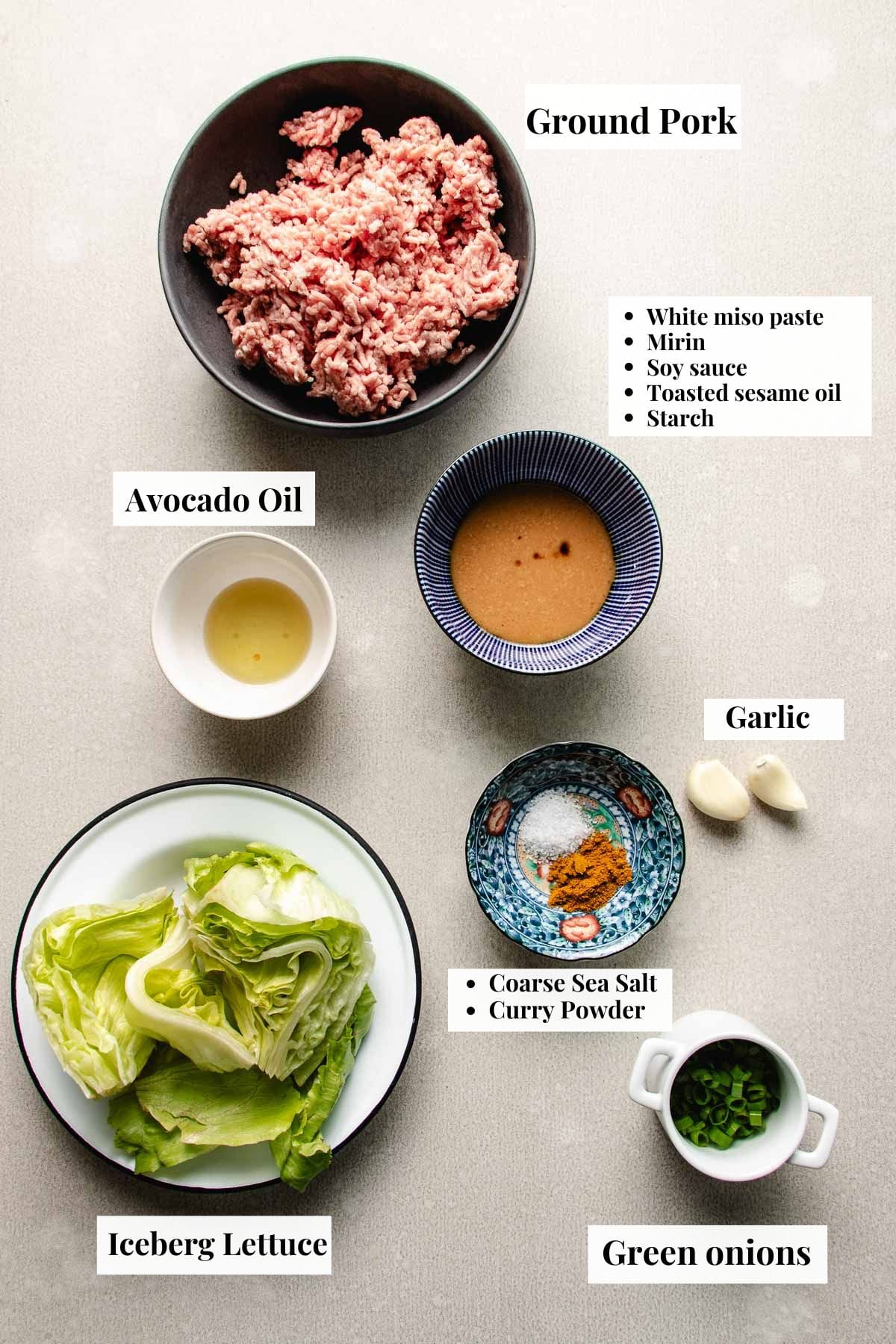 Photo shows how to season ground pork with simple ingredients.