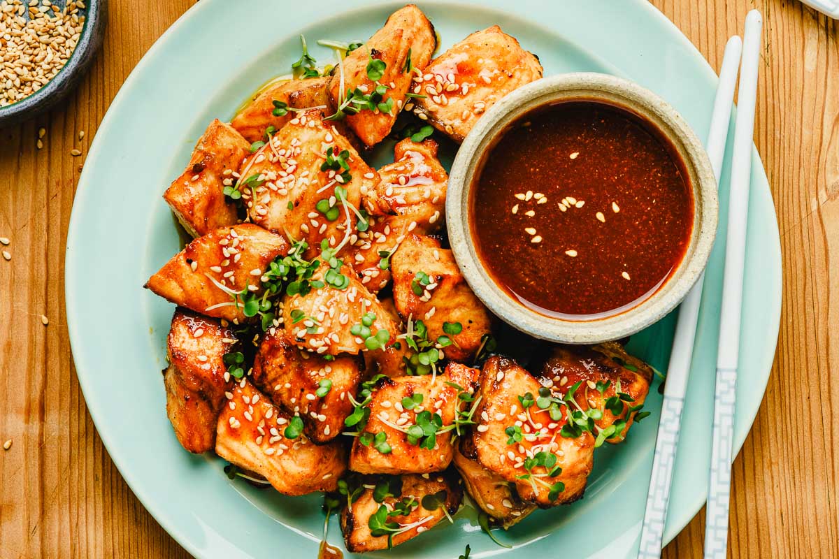スクイーズ　サニーズキッチン　フライドチキン　和風旨味だし Honey-sriracha-salmon-air-