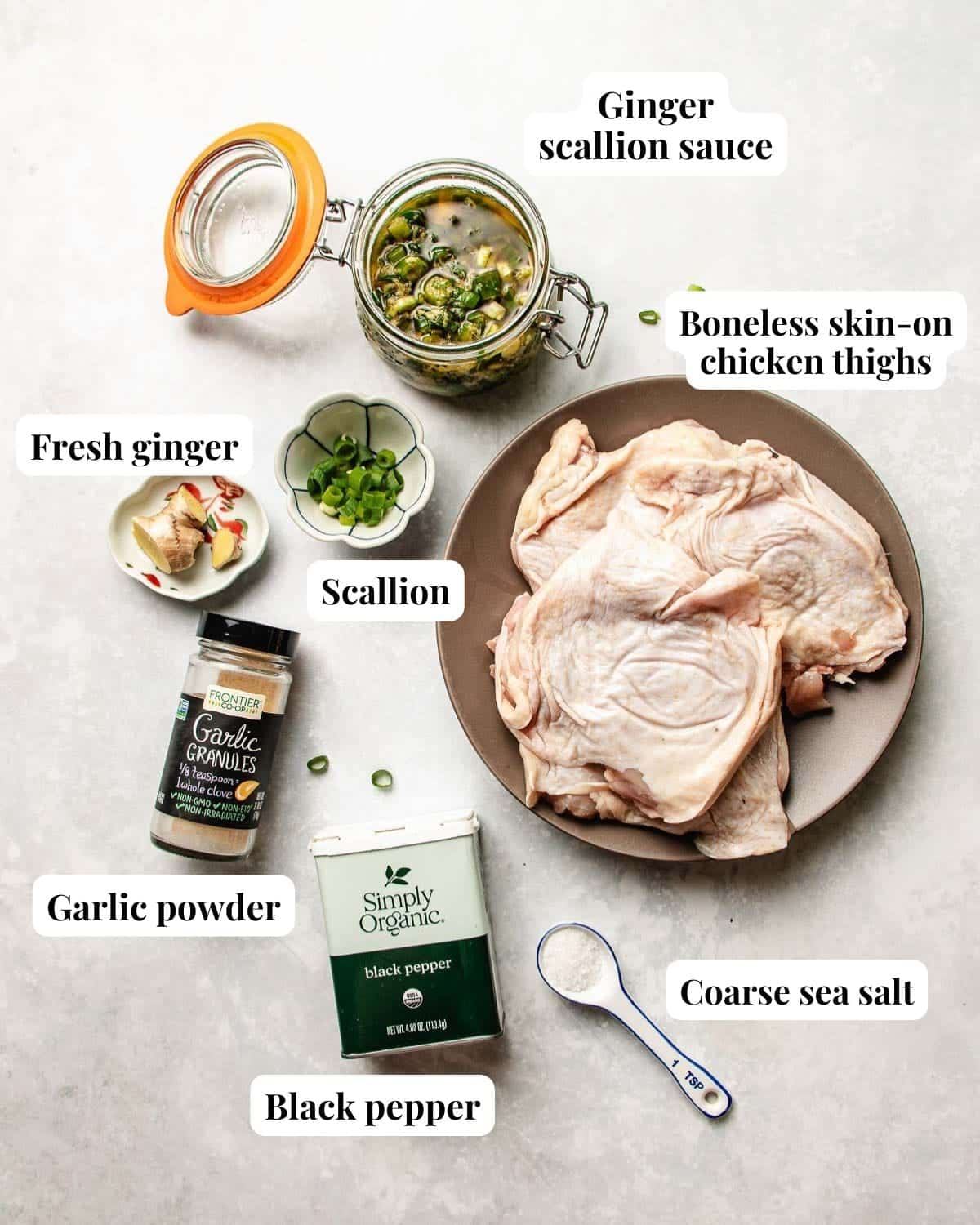 Photo shows ingredients and sauce seasonings used to make the dish.