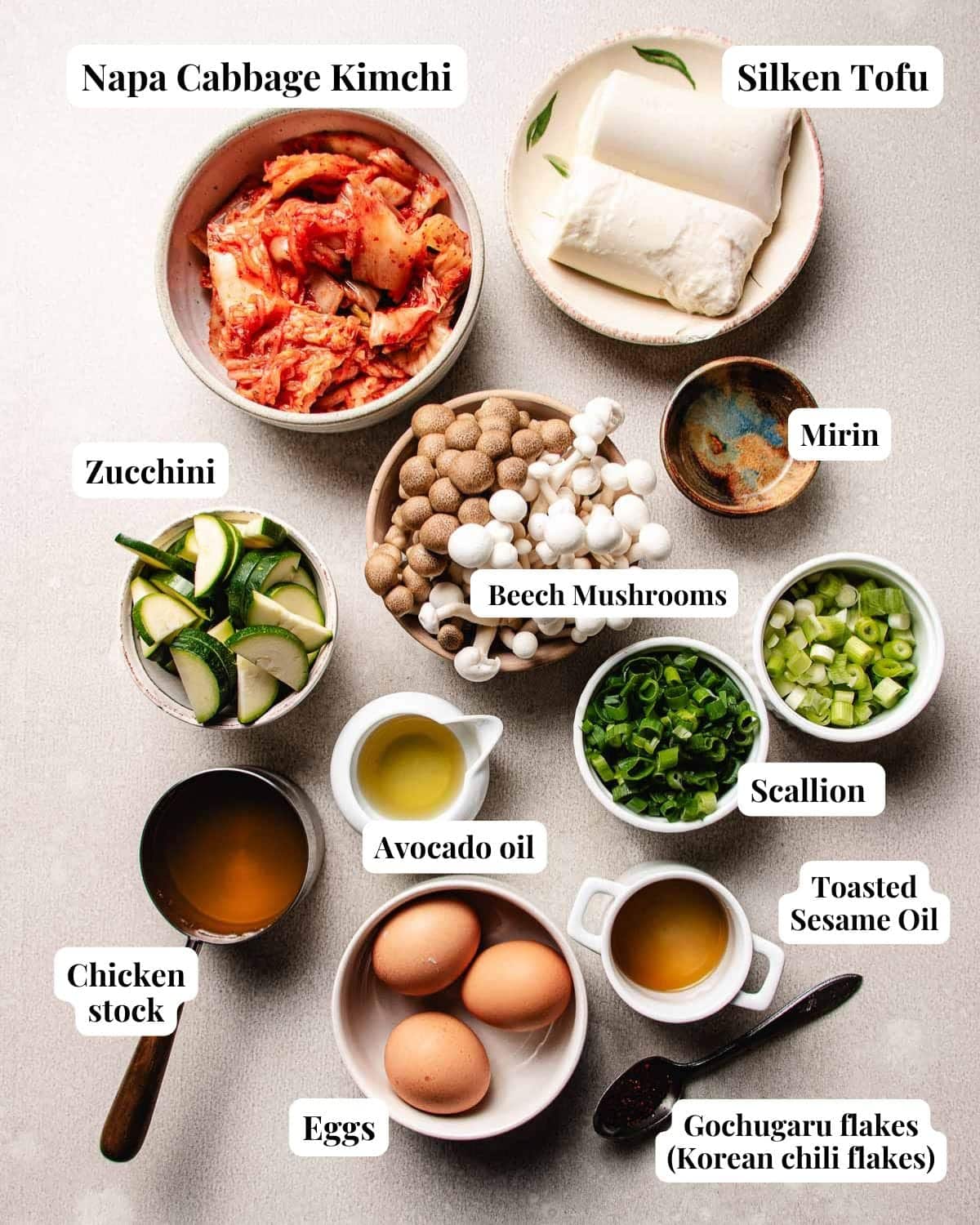 Photo shows individual ingredients used to make this dish.