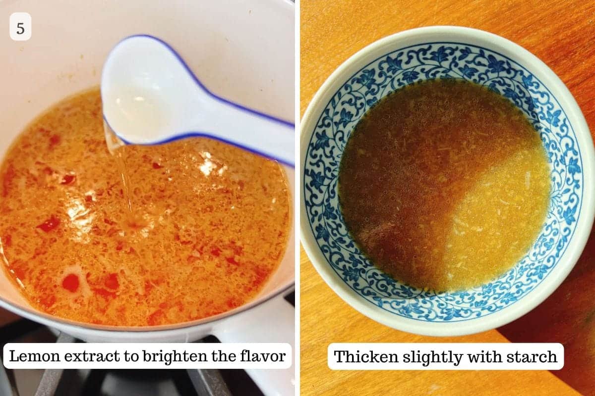 Person demos how to make Chinese lemon sauce.