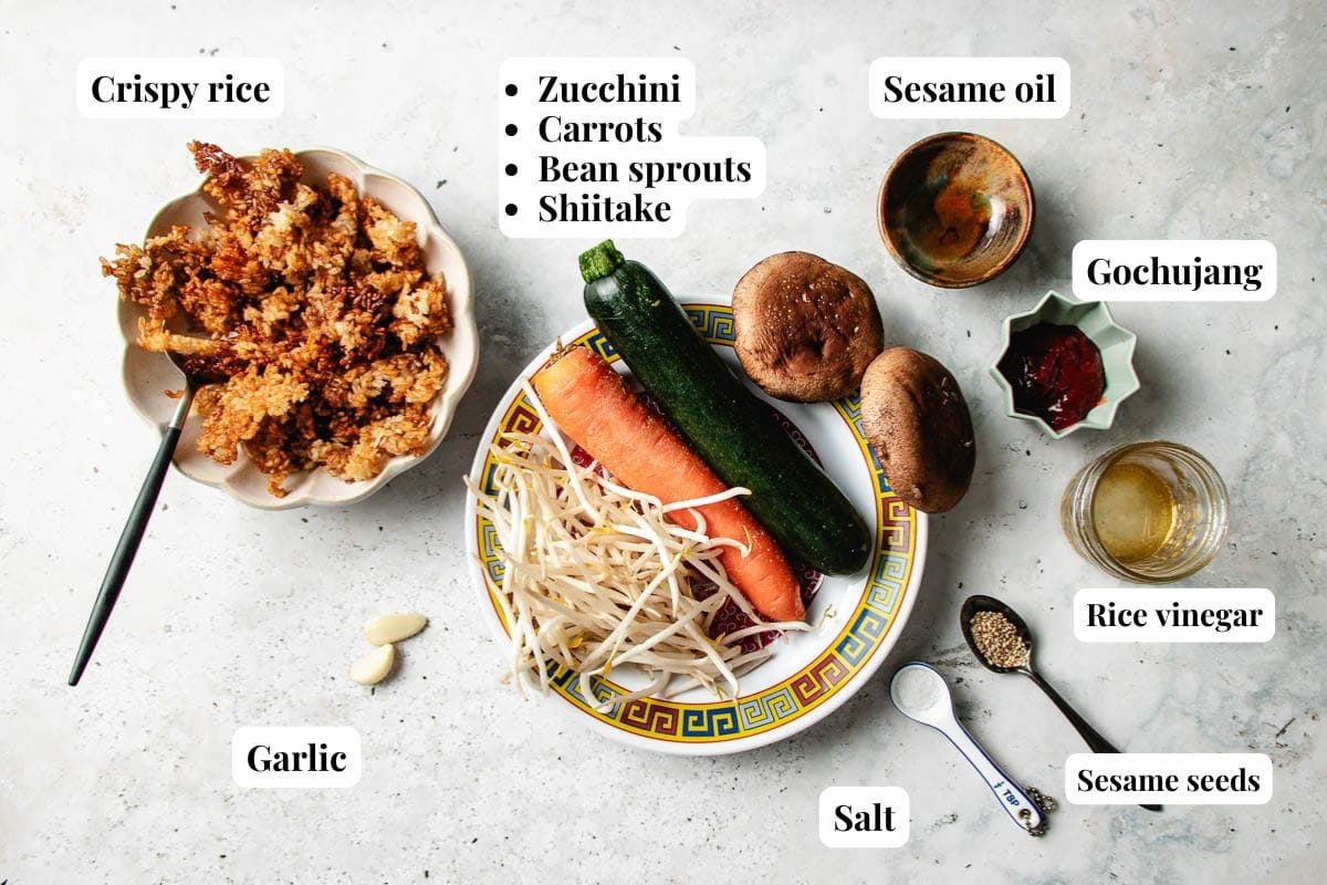 photo shows ingredients and sauce used to make the dish.